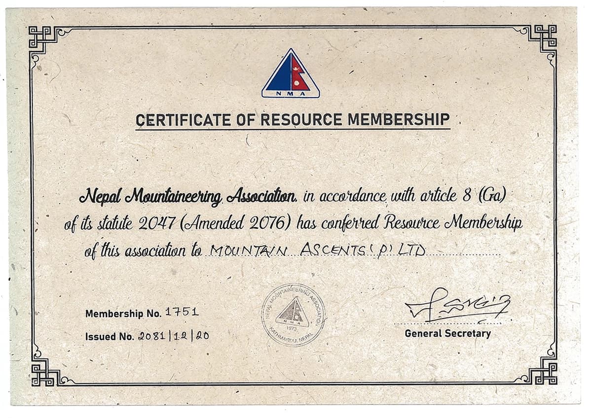 Certificate of Resource Membership